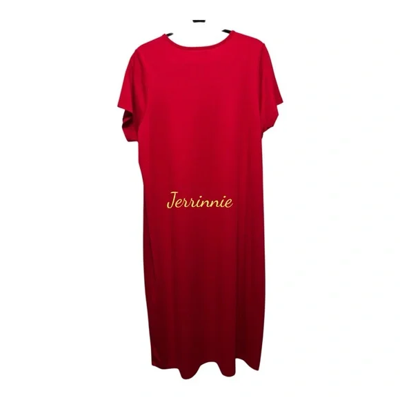 Lands'‎ End Vibrant Red Long Dress - Picture 2 of 3